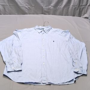 Ralph‎ Lauren Mens Ice Blue Casual Button Down Shirt Pinpoint Oxford Size 18